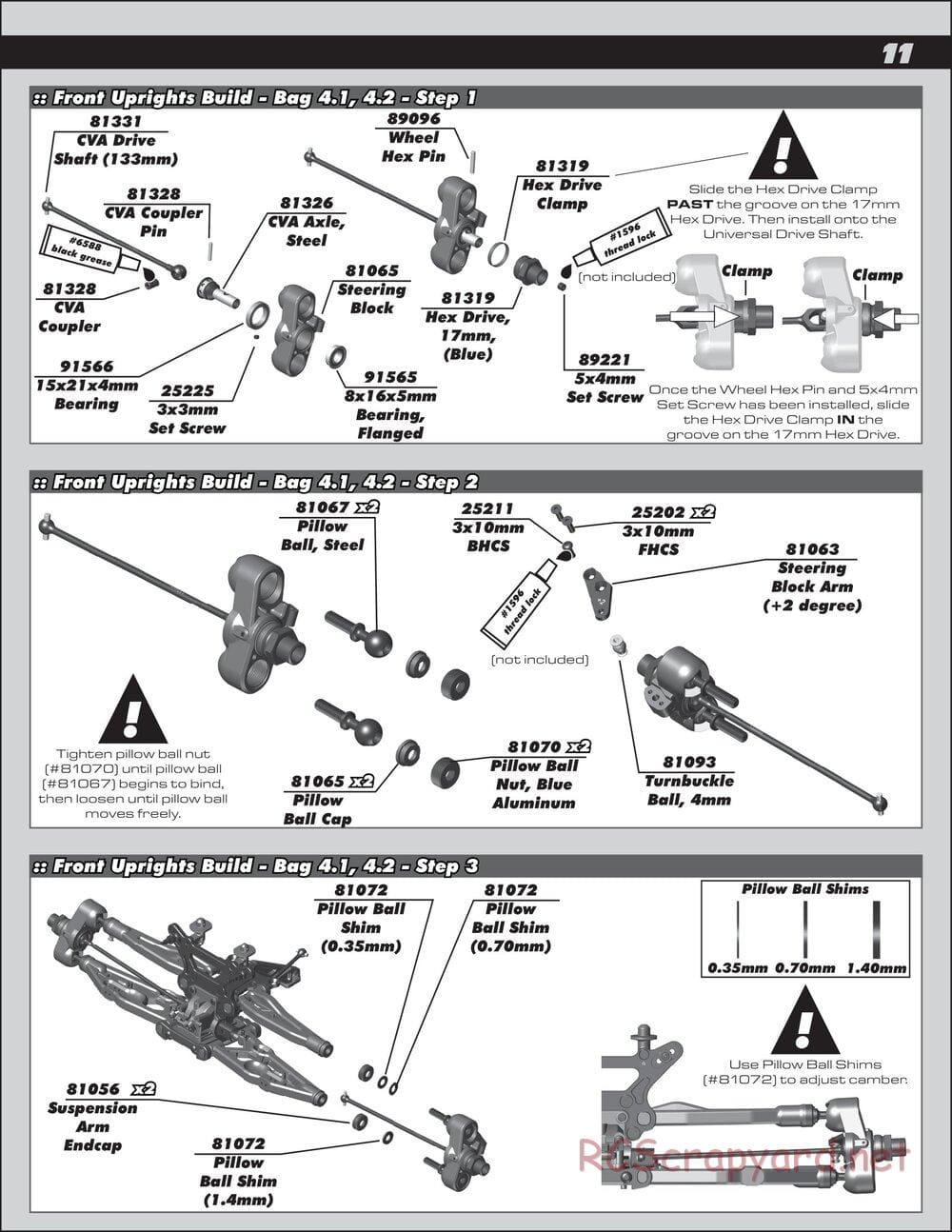 Team Associated - RC8T3.1 Team - Manual - Page 11