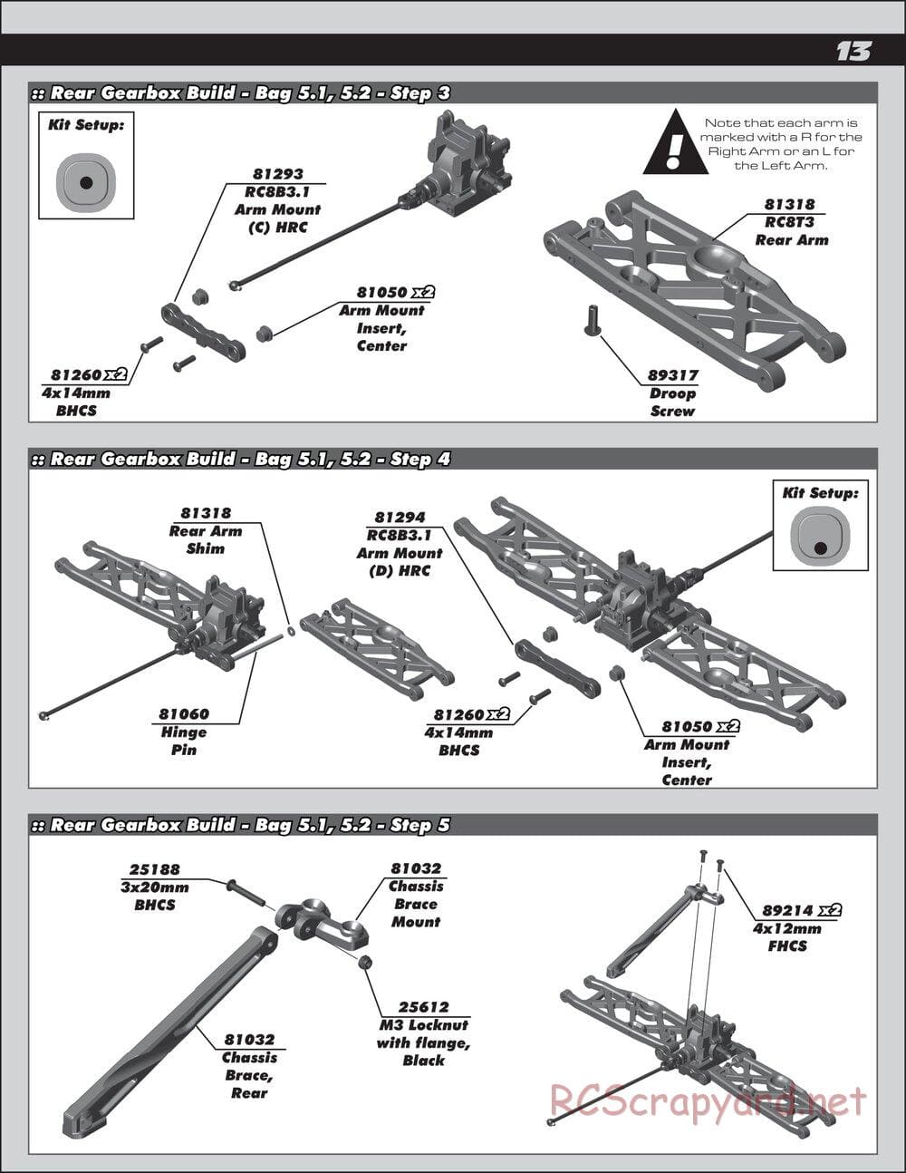 Team Associated - RC8T3.1 Team - Manual - Page 13