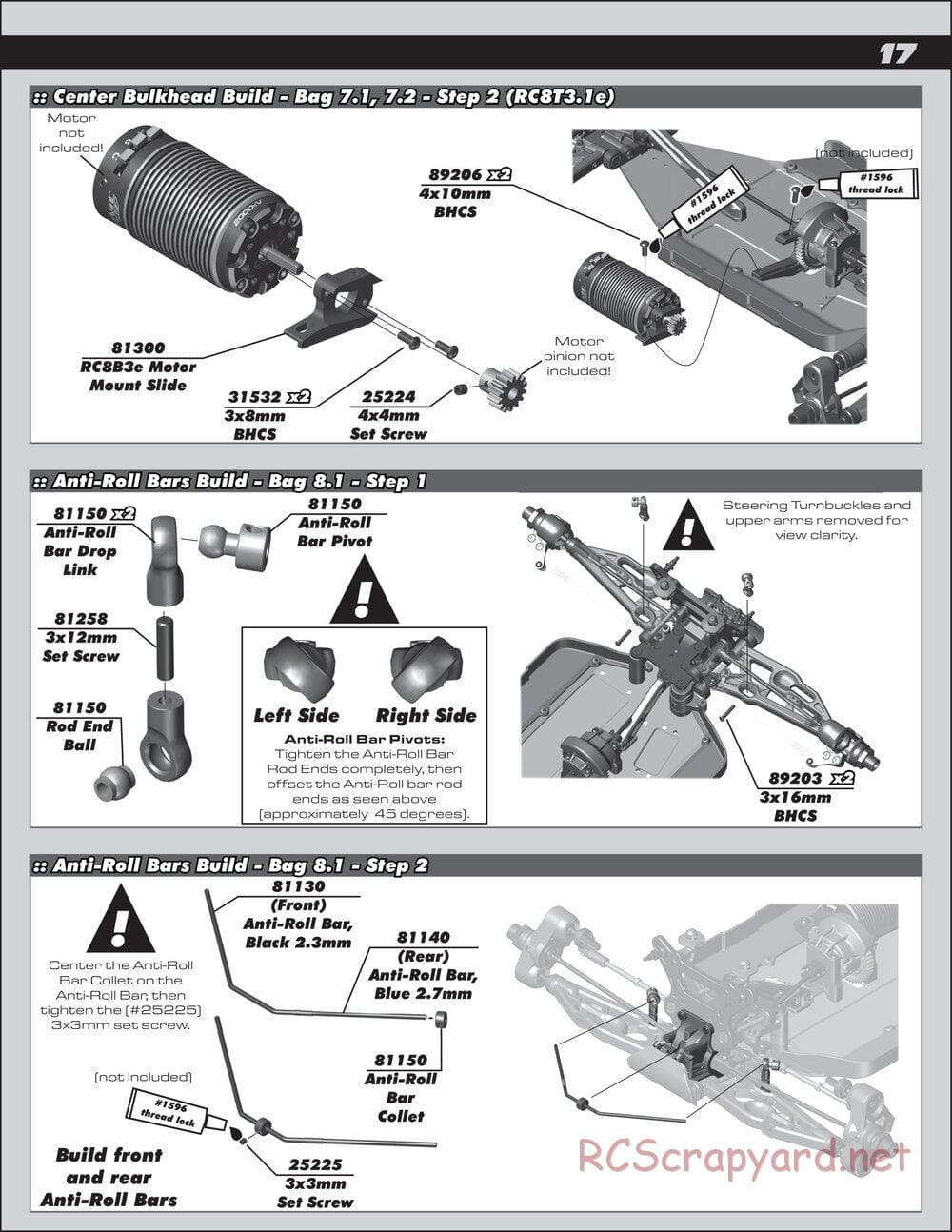 Team Associated - RC8T3.1 Team - Manual - Page 17