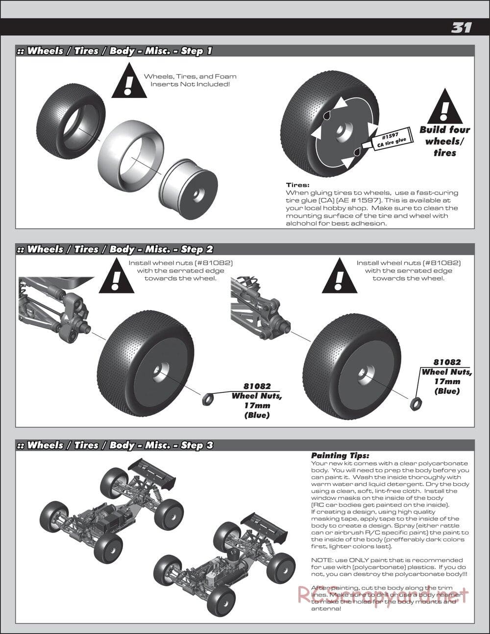 Team Associated - RC8T3.1 Team - Manual - Page 31