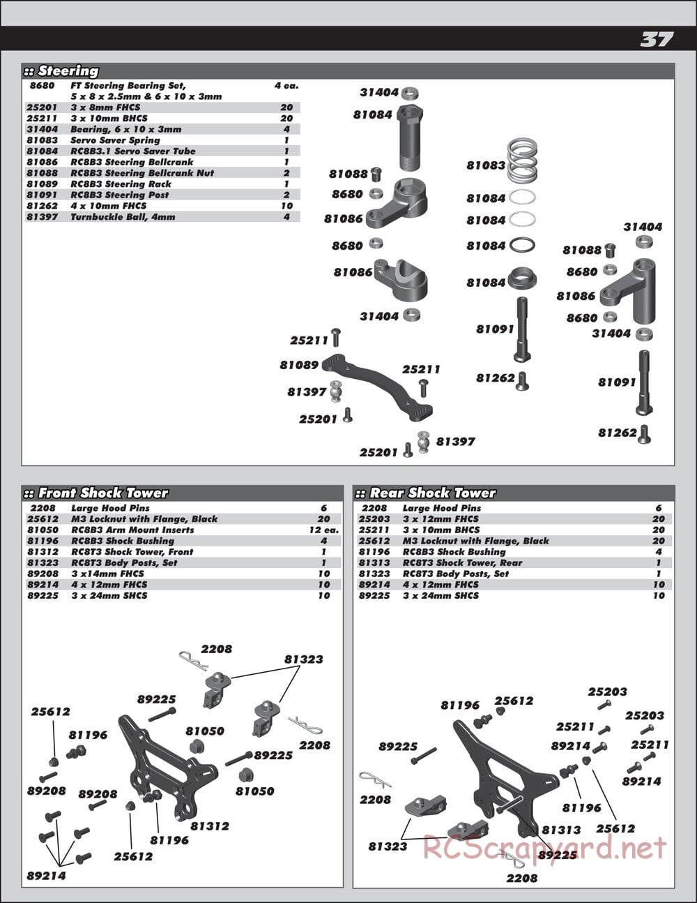 Team Associated - RC8T3.1 Team - Manual - Page 37