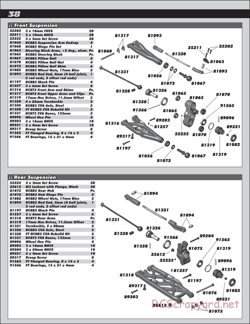 Team Associated - RC8T3.1 Team - Manual - Page 38