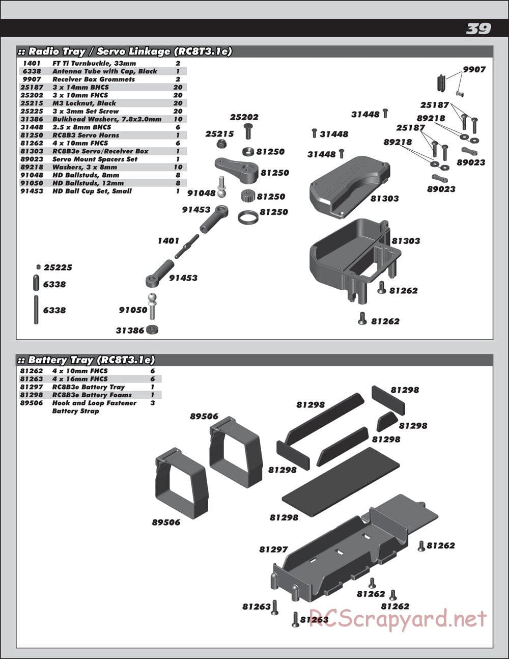 Team Associated - RC8T3.1 Team - Manual - Page 39