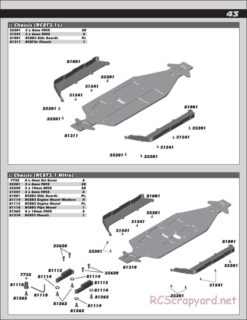 Team Associated - RC8T3.1 Team - Manual - Page 43
