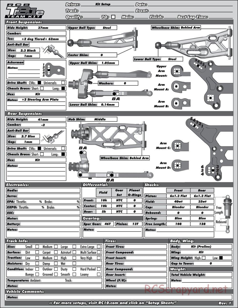 Team Associated - RC8T3.1 Team - Manual - Page 46