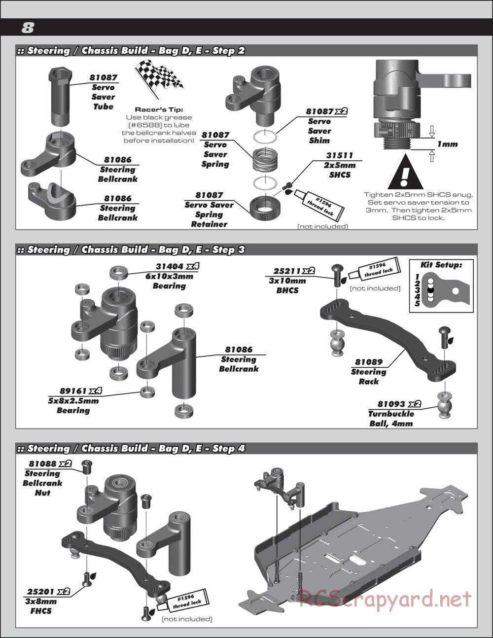 Team Associated - RC8T3 Team - Manual - Page 8