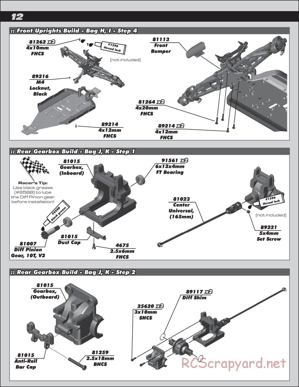 Team Associated - RC8T3 Team - Manual - Page 12