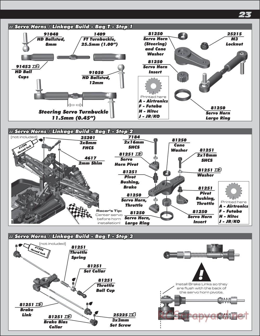 Team Associated - RC8T3 Team - Manual - Page 23
