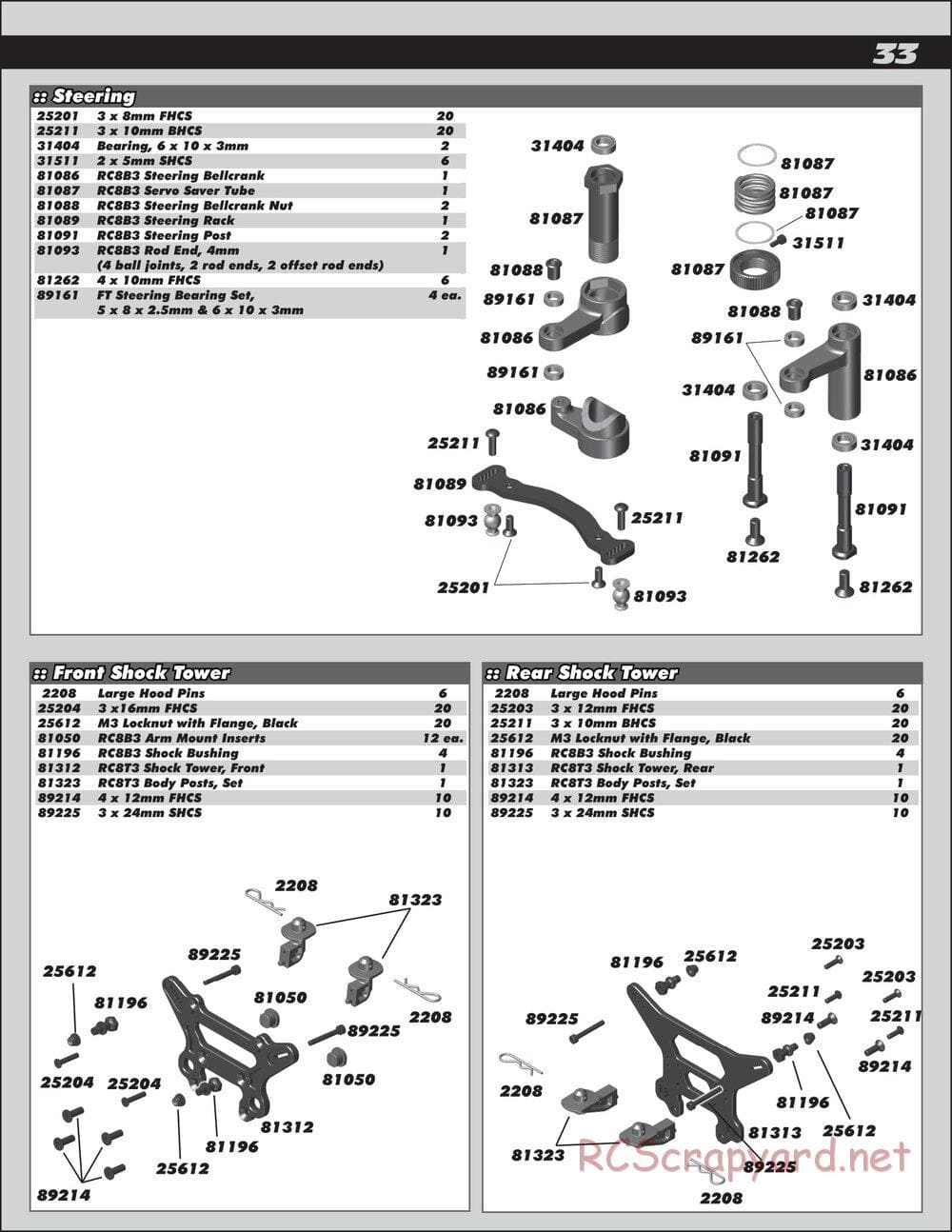 Team Associated - RC8T3 Team - Manual - Page 33