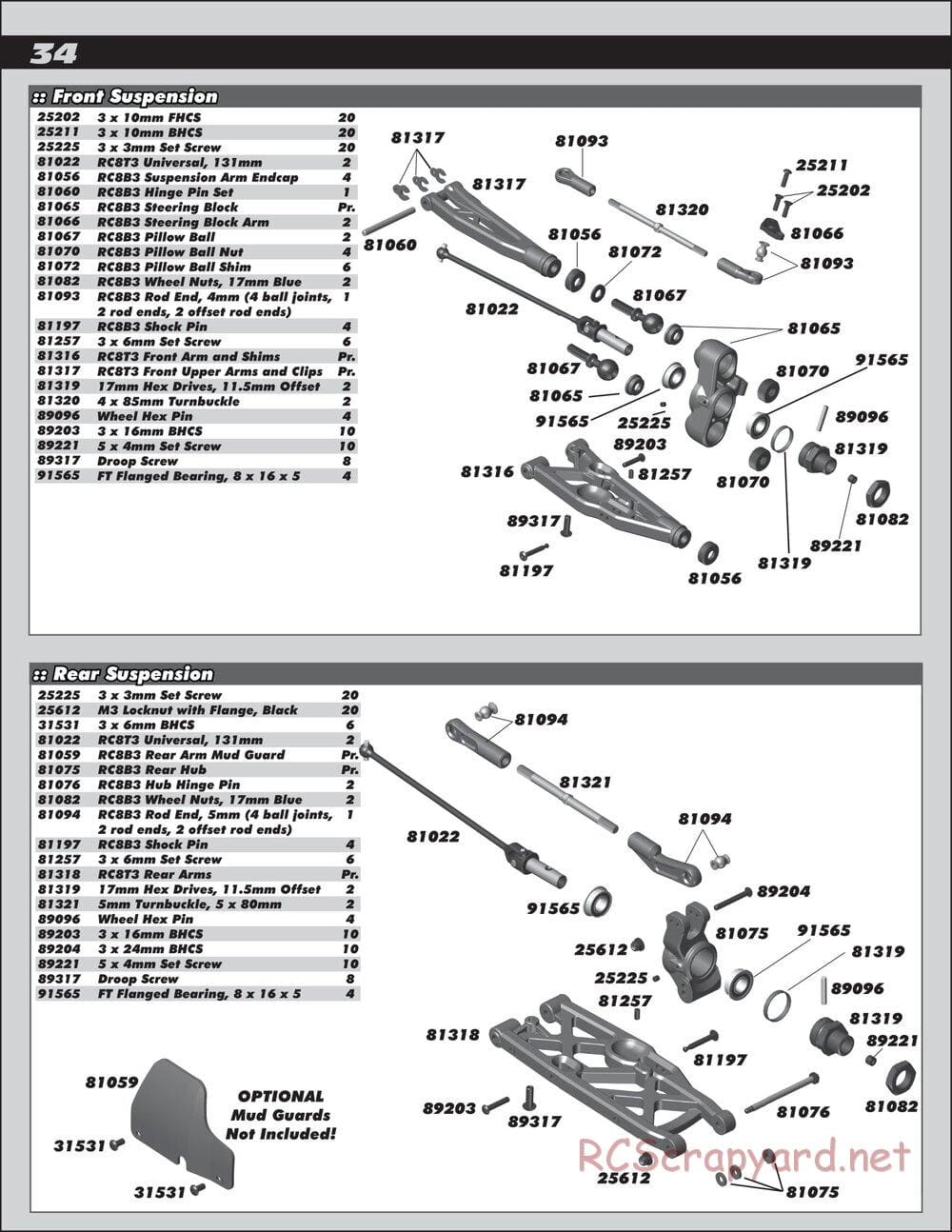 Team Associated - RC8T3 Team - Manual - Page 34