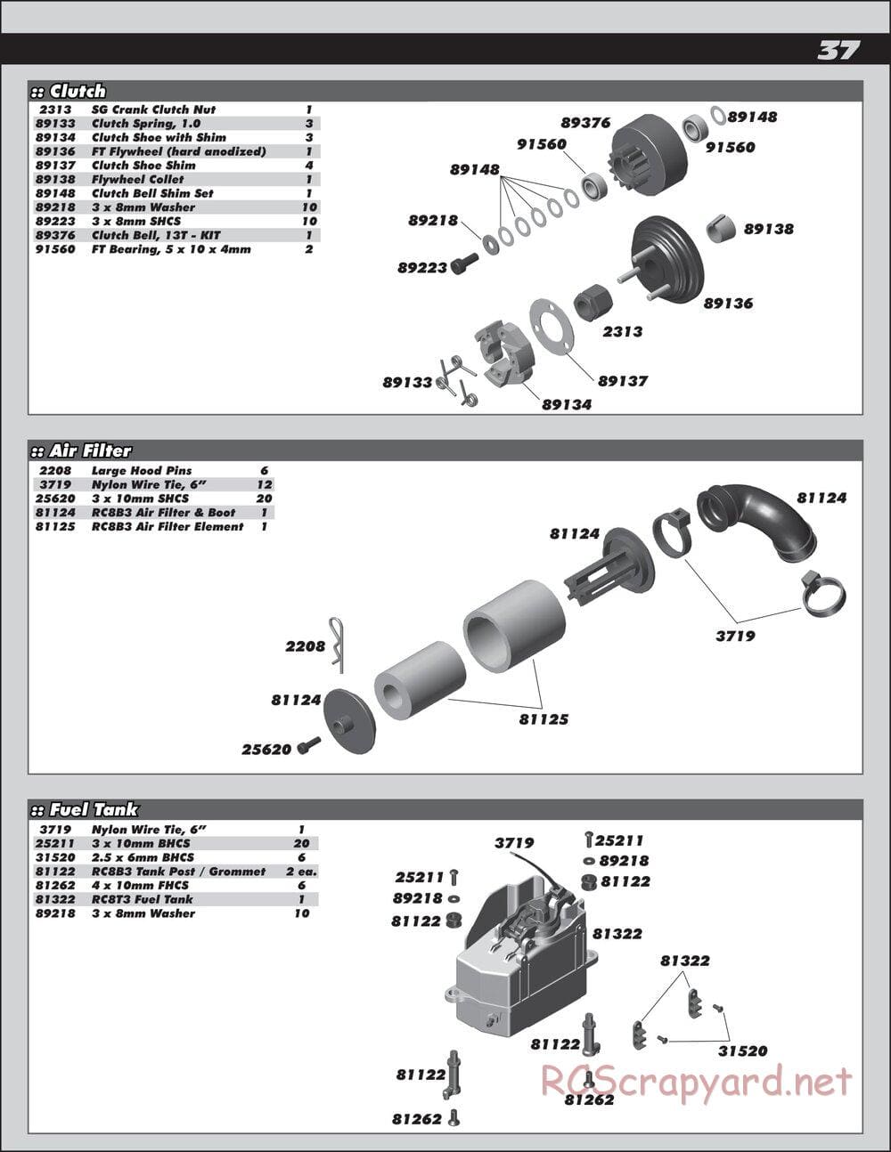 Team Associated - RC8T3 Team - Manual - Page 37