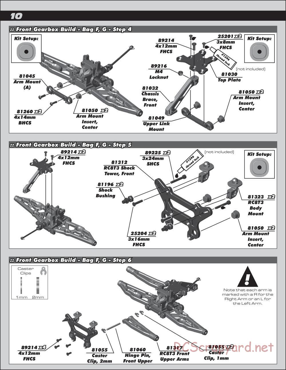 Team Associated - RC8T3e Team - Manual - Page 10