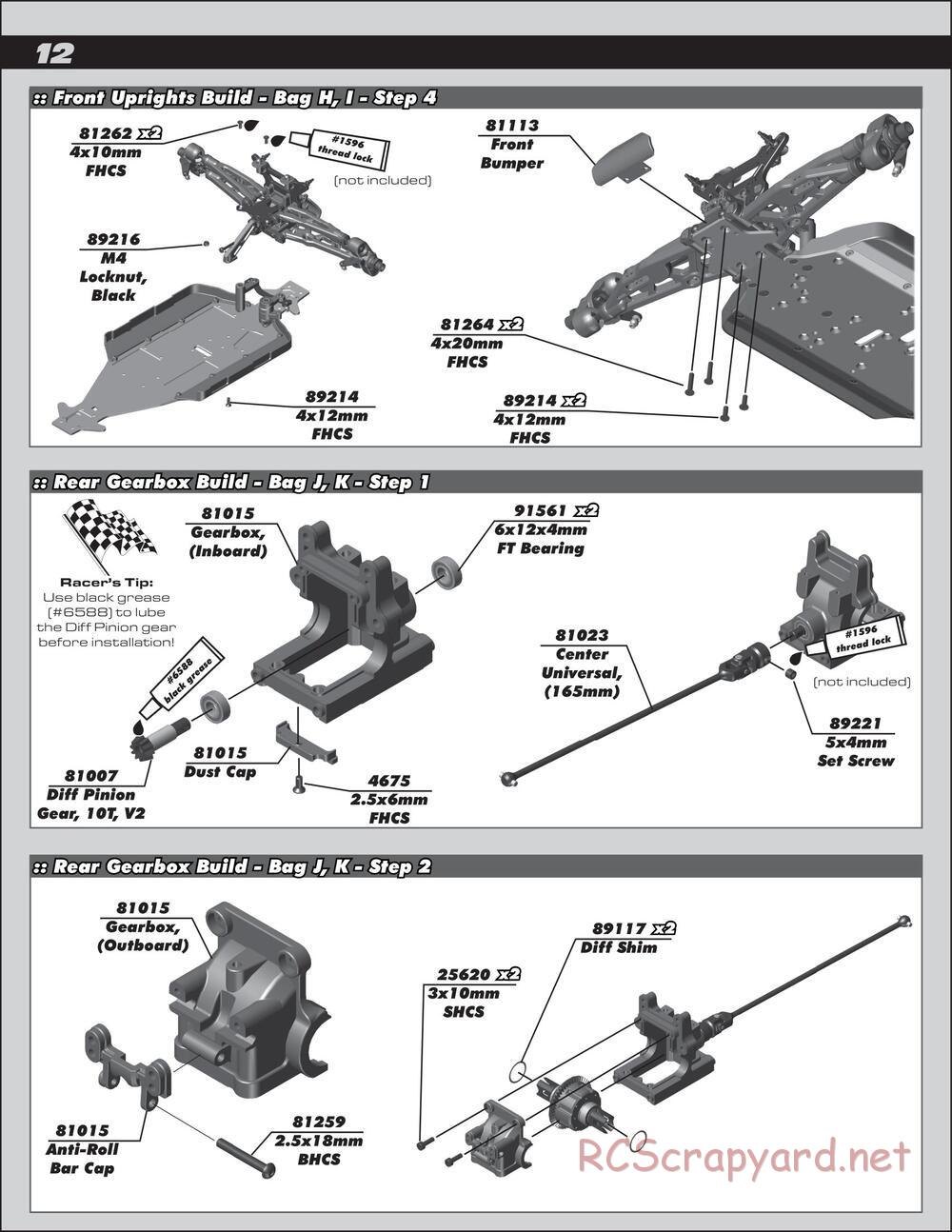 Team Associated - RC8T3e Team - Manual - Page 12