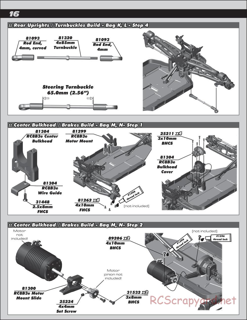 Team Associated - RC8T3e Team - Manual - Page 16