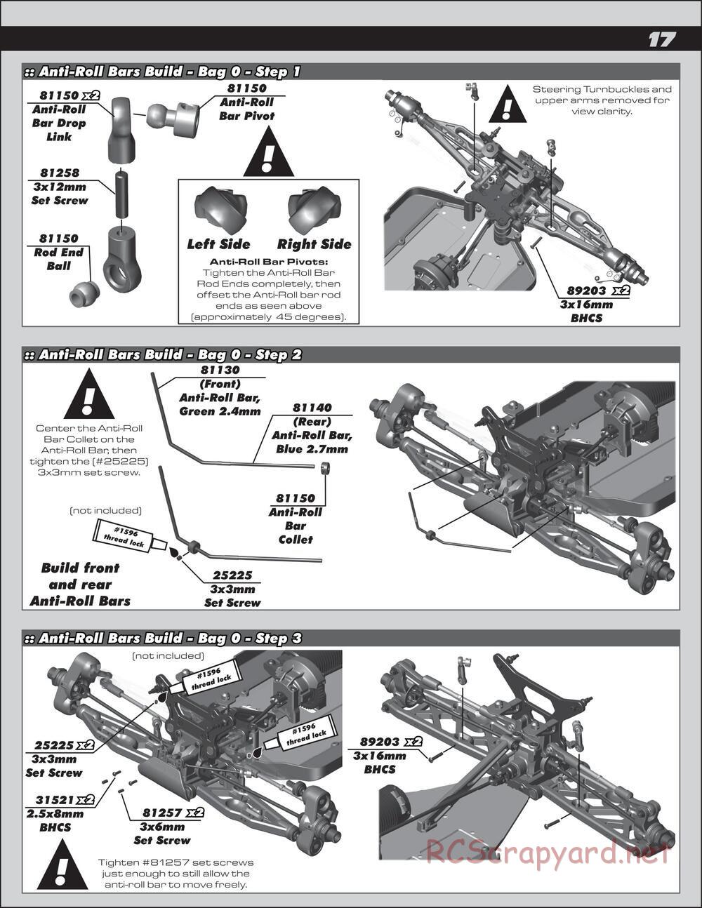 Team Associated - RC8T3e Team - Manual - Page 17