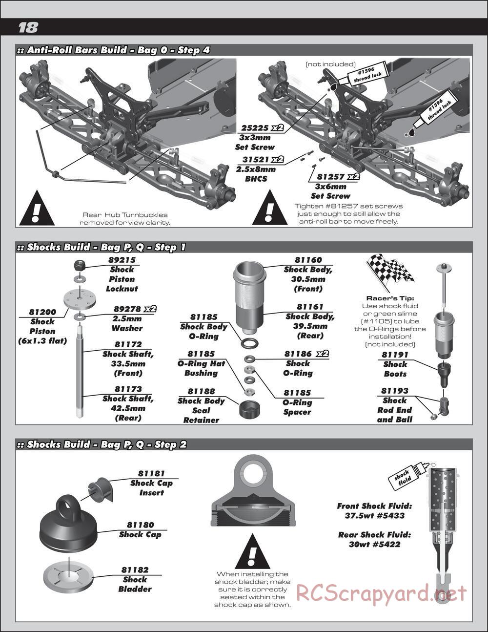 Team Associated - RC8T3e Team - Manual - Page 18