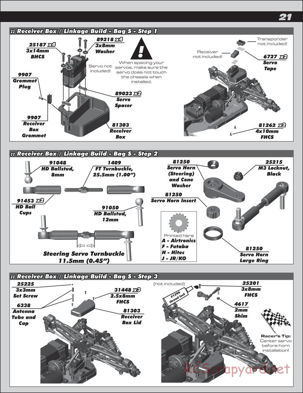 Team Associated - RC8T3e Team - Manual - Page 21