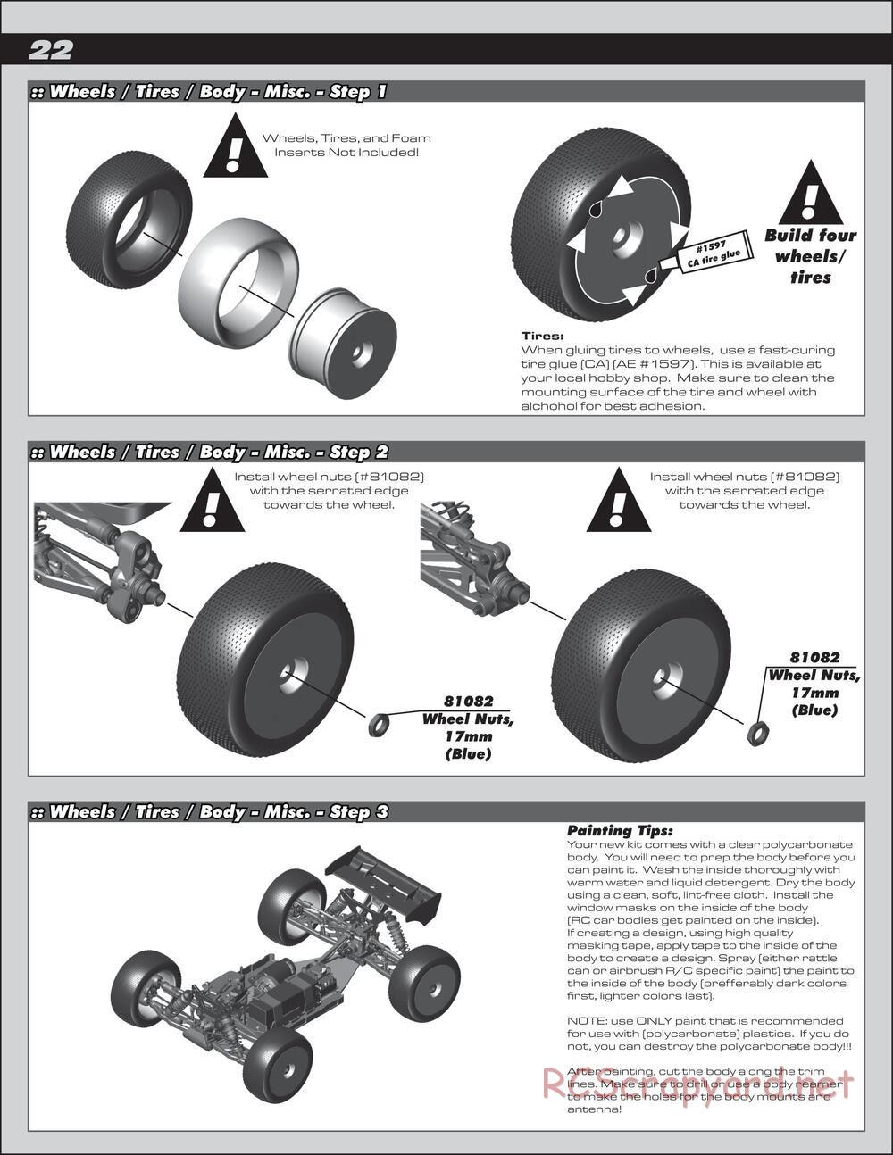 Team Associated - RC8T3e Team - Manual - Page 22