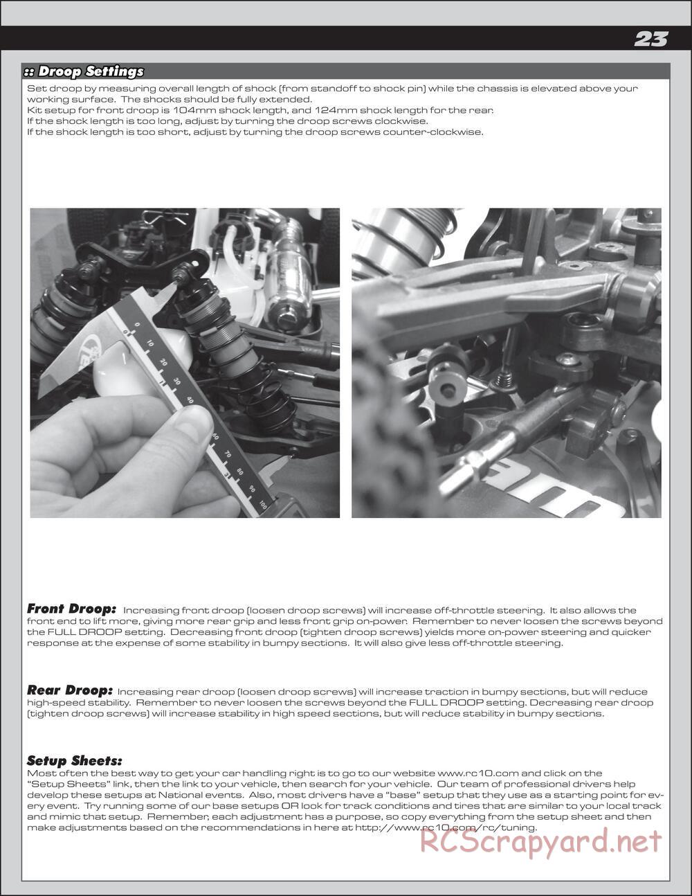 Team Associated - RC8T3e Team - Manual - Page 23