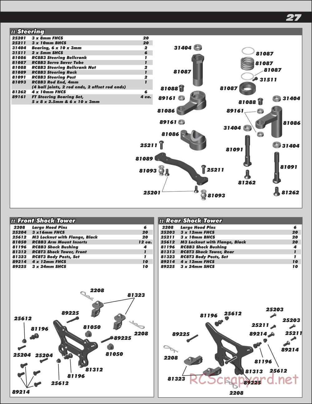 Team Associated - RC8T3e Team - Manual - Page 27