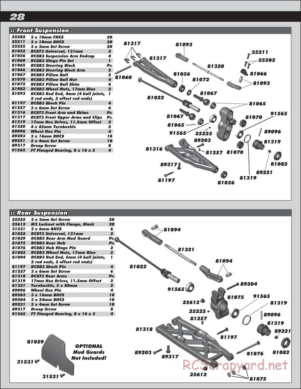 Team Associated - RC8T3e Team - Manual - Page 28