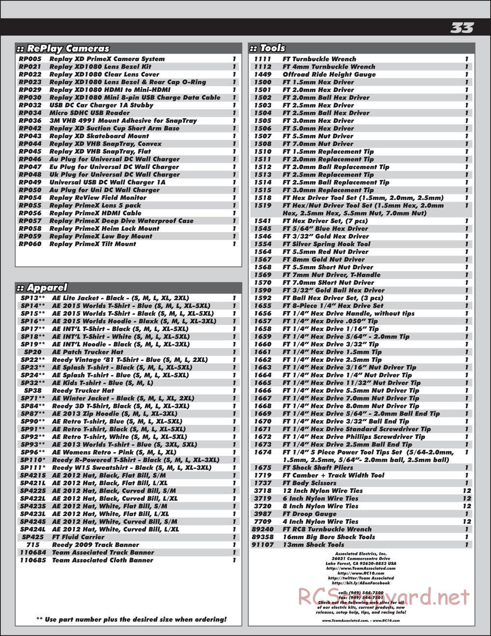 Team Associated - RC8T3e Team - Manual - Page 33