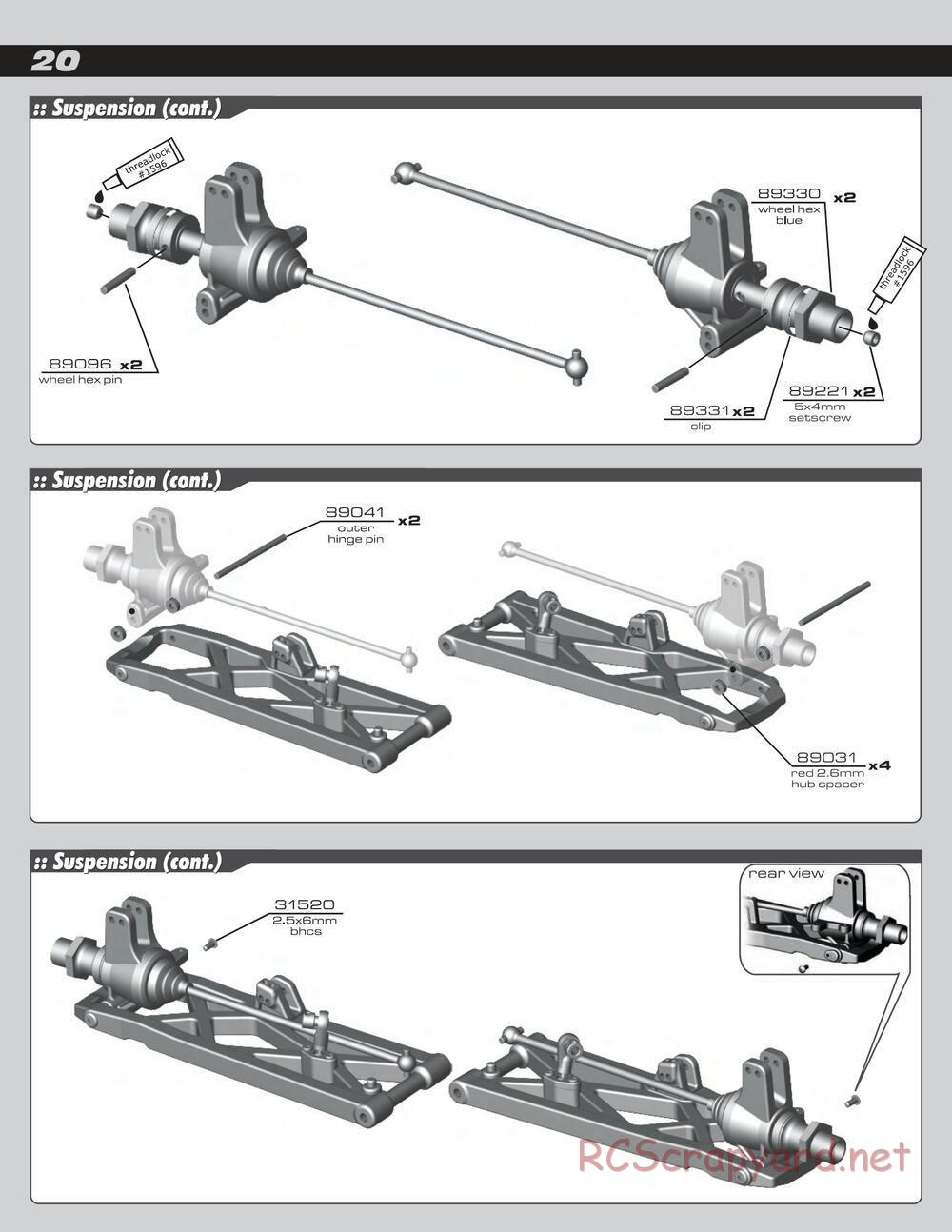 Team Associated - RC8Te - Manual - Page 20