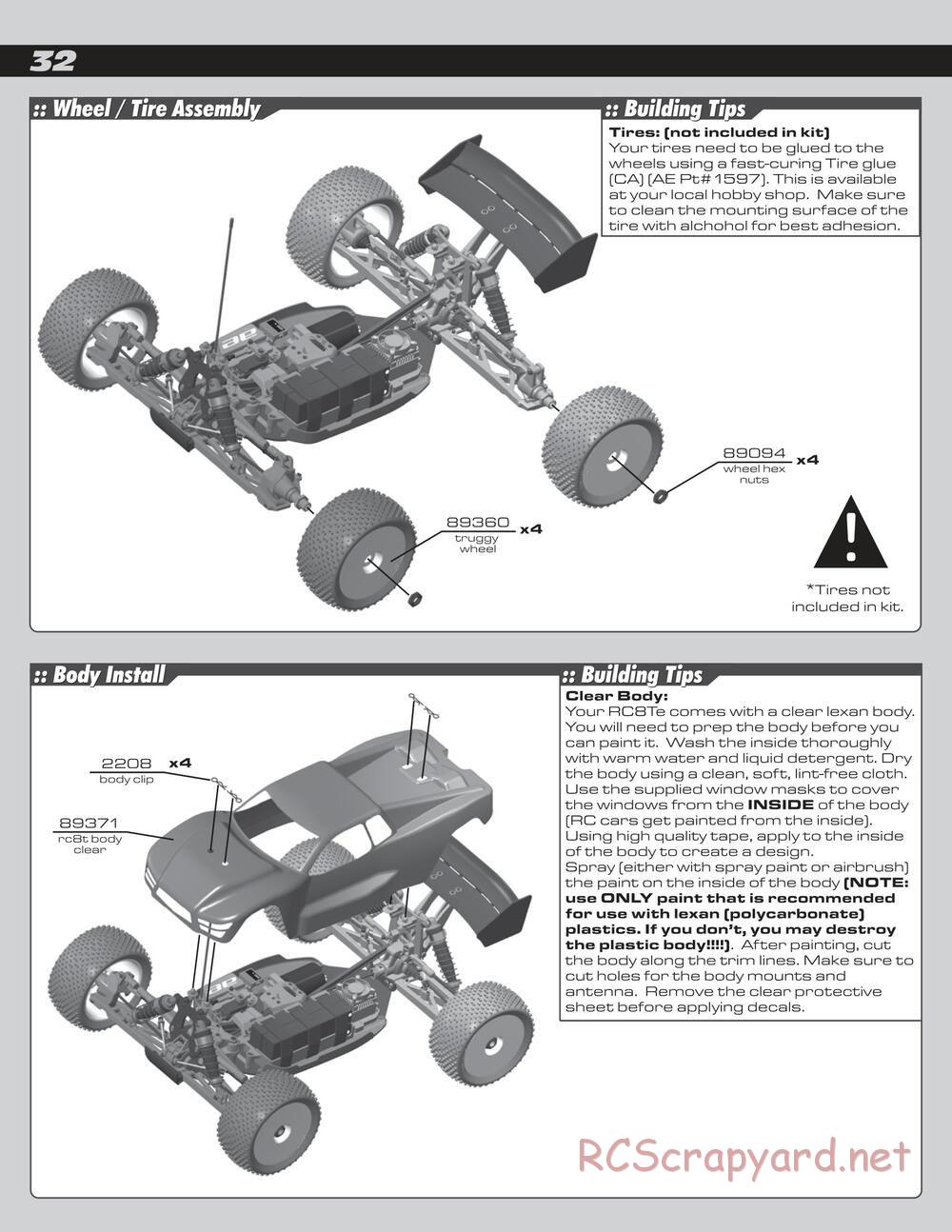 Team Associated - RC8Te - Manual - Page 32