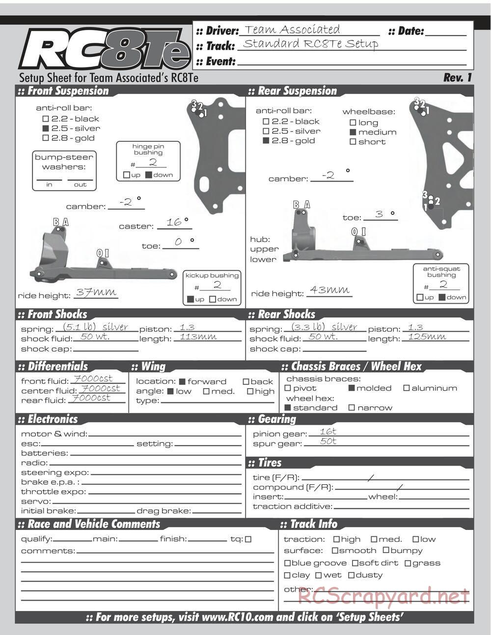 Team Associated - RC8Te - Manual - Page 37