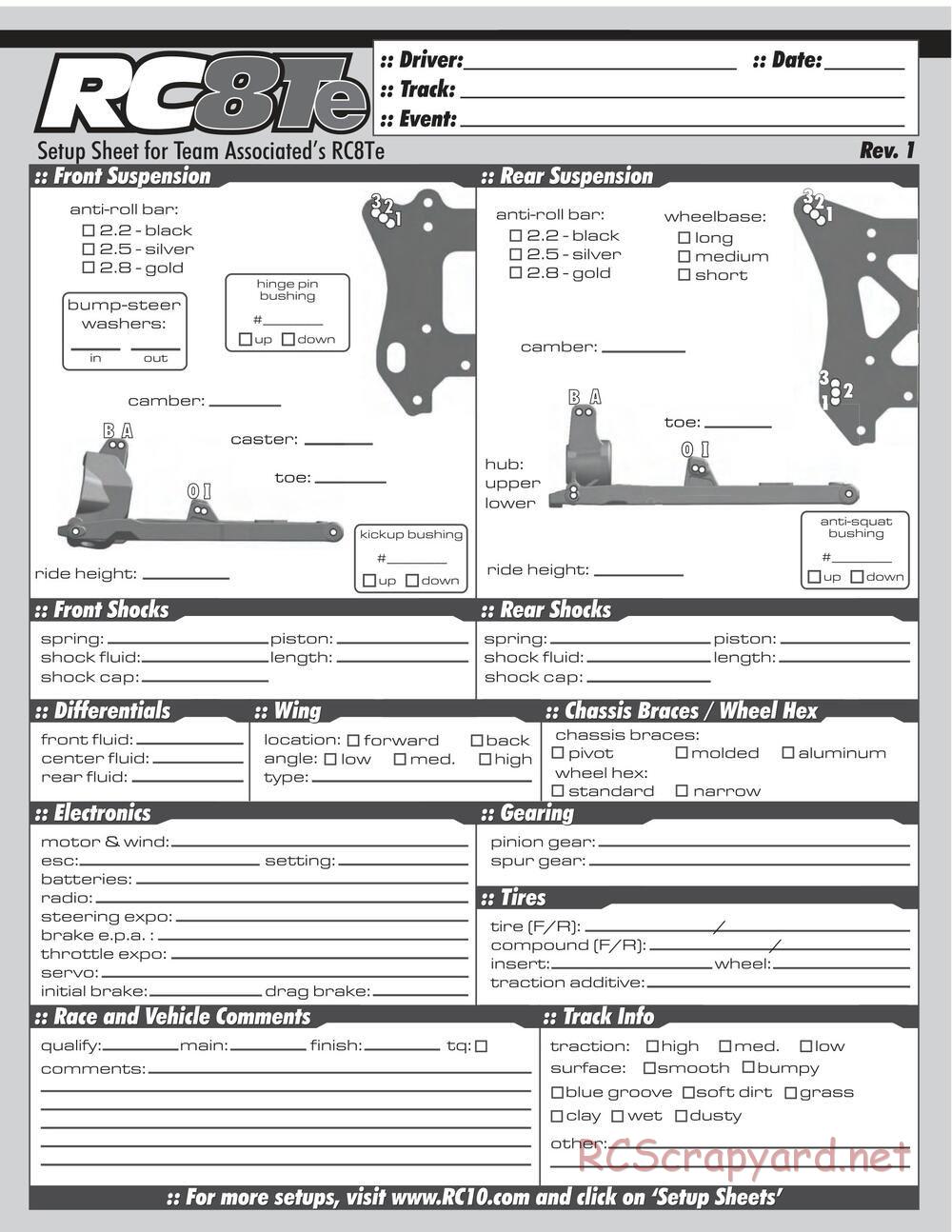 Team Associated - RC8Te - Manual - Page 38