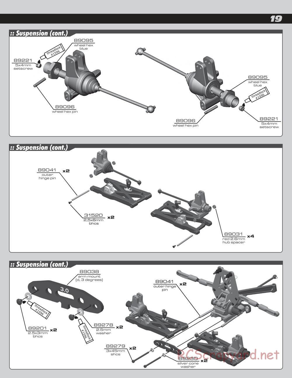 Team Associated - RC8e - Manual - Page 19