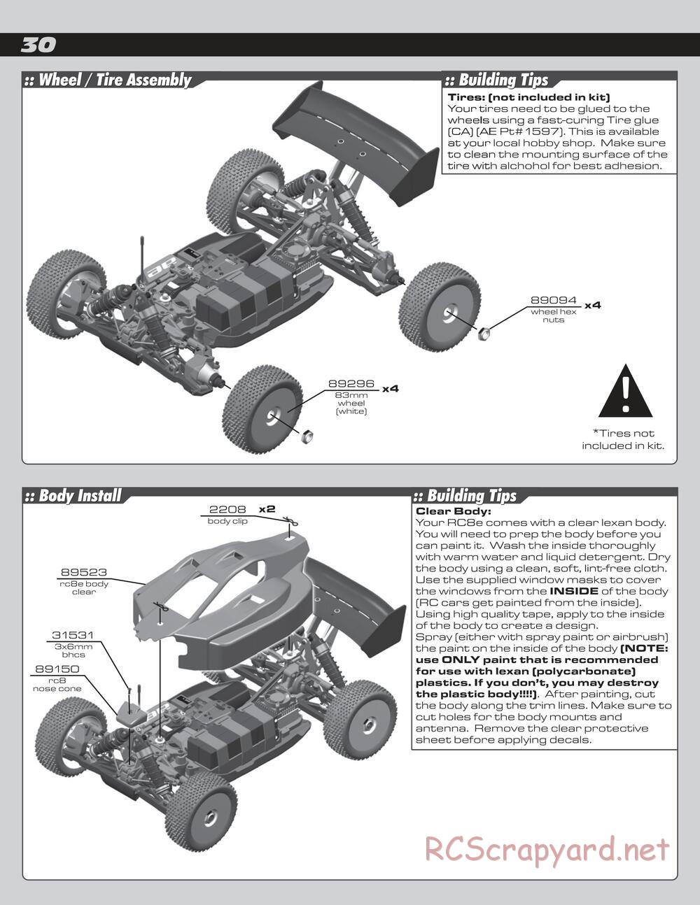 Team Associated - RC8e - Manual - Page 30