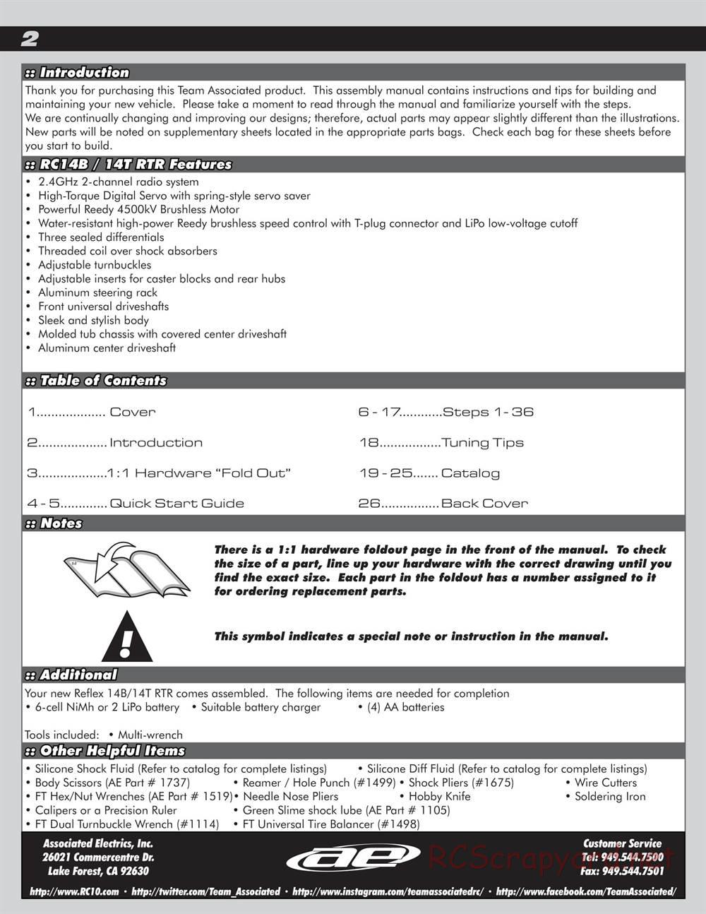 Team Associated - Reflex 14B - Manual - Page 2