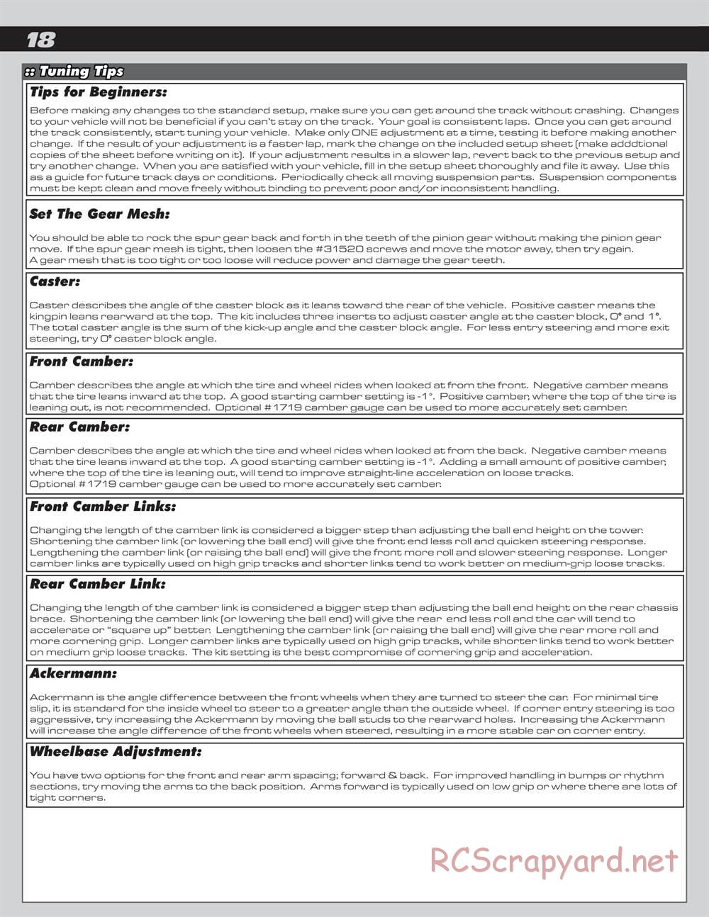 Team Associated - Reflex 14T - Manual - Page 18