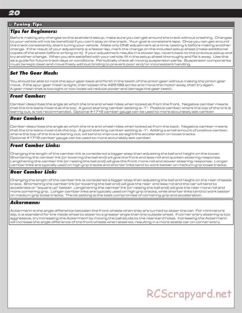 Team Associated - Rival MT10 - Manual - Page 20