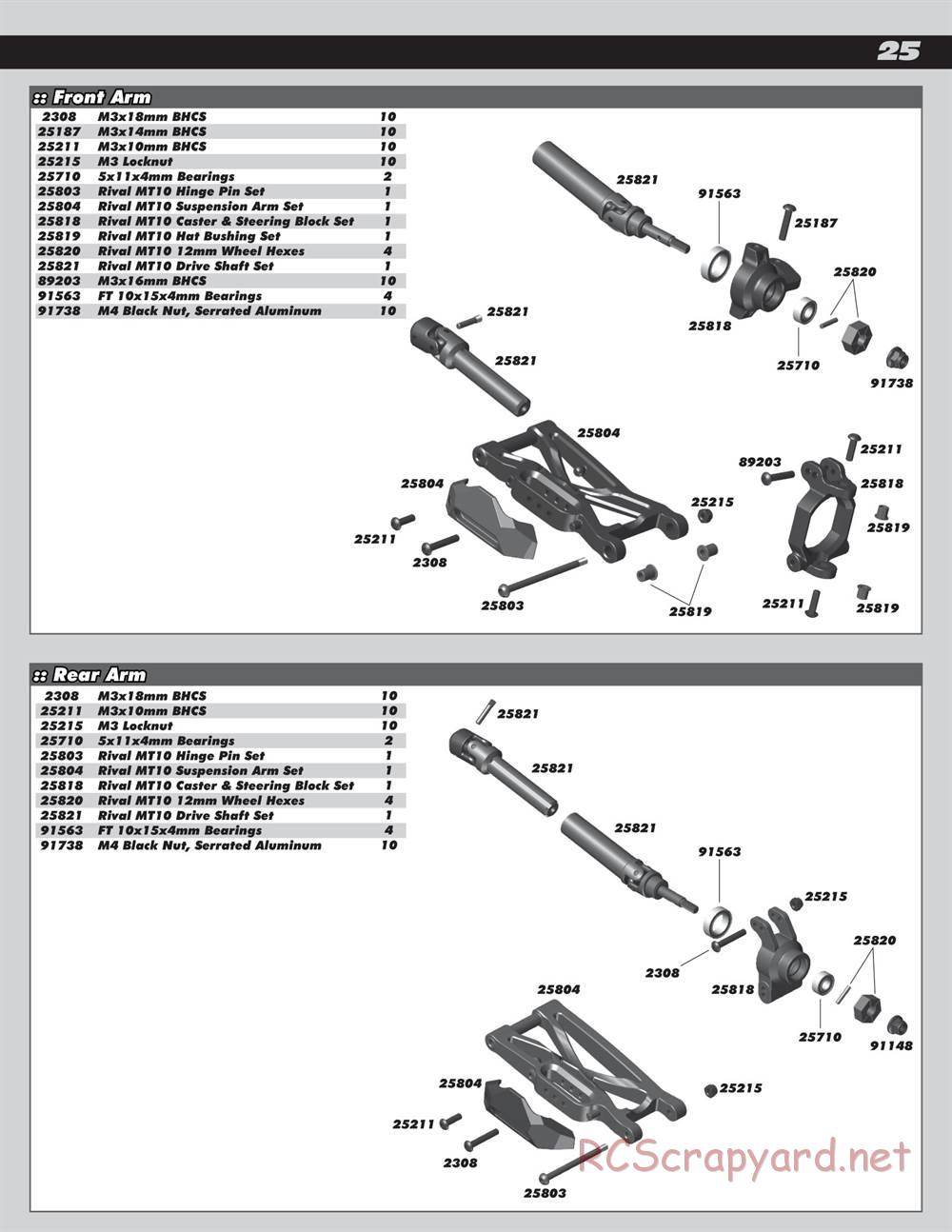 Team Associated - Rival MT10 - Manual - Page 25