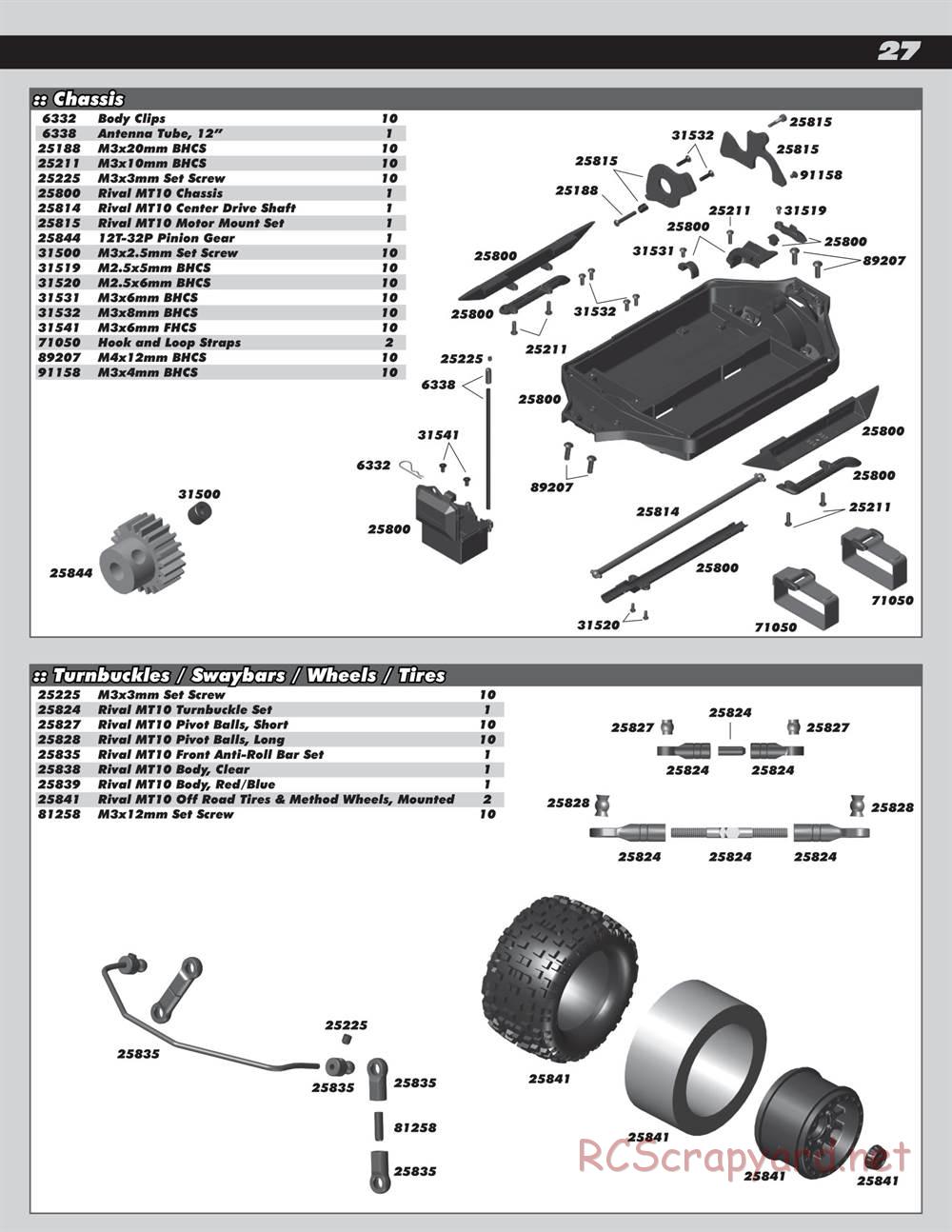 Team Associated - Rival MT10 - Manual - Page 27