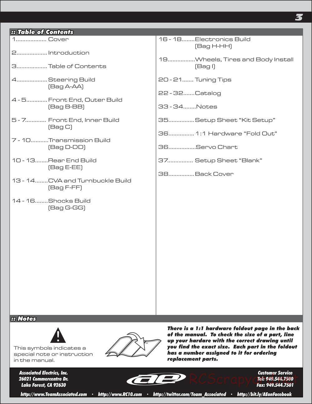 Team Associated - SC10.2 Factory Team - Manual - Page 3