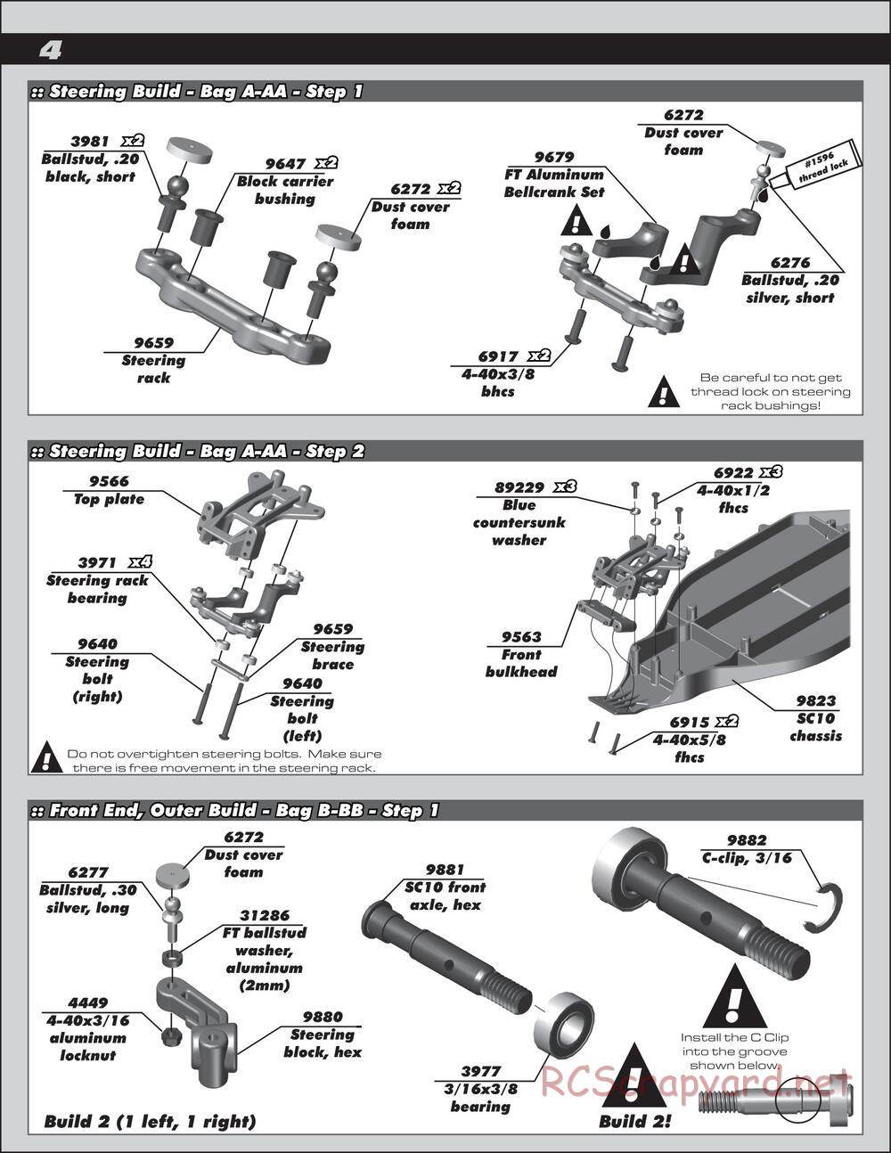 Team Associated - SC10.2 Factory Team - Manual - Page 4
