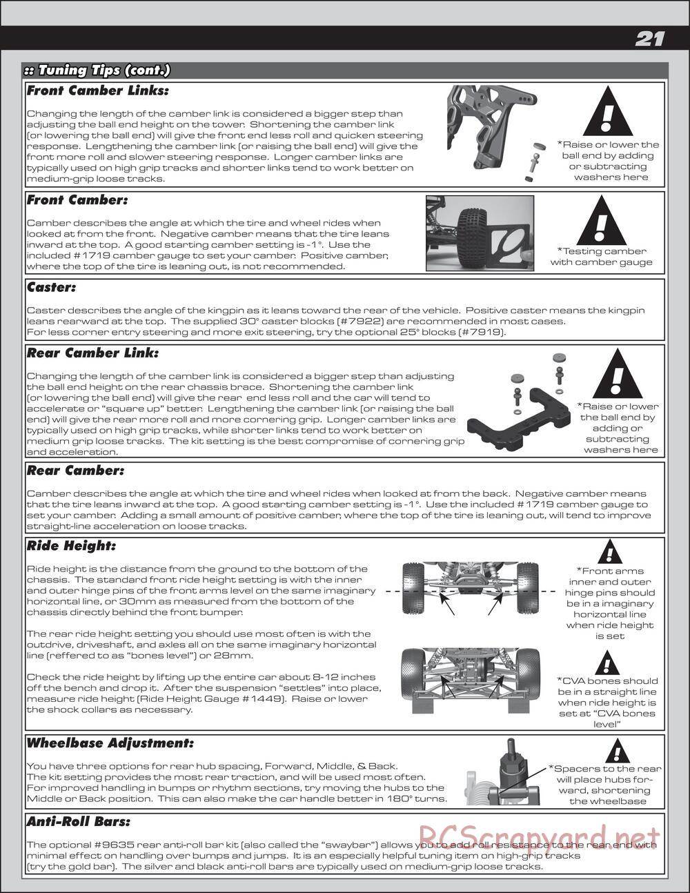 Team Associated - SC10.2 Factory Team - Manual - Page 21