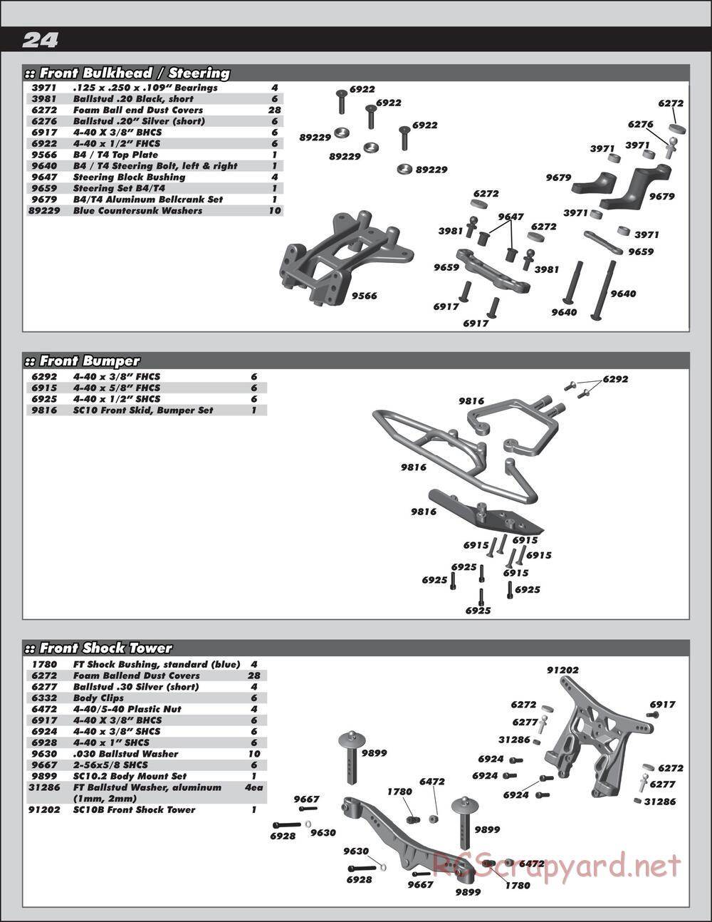 Team Associated - SC10.2 Factory Team - Manual - Page 24