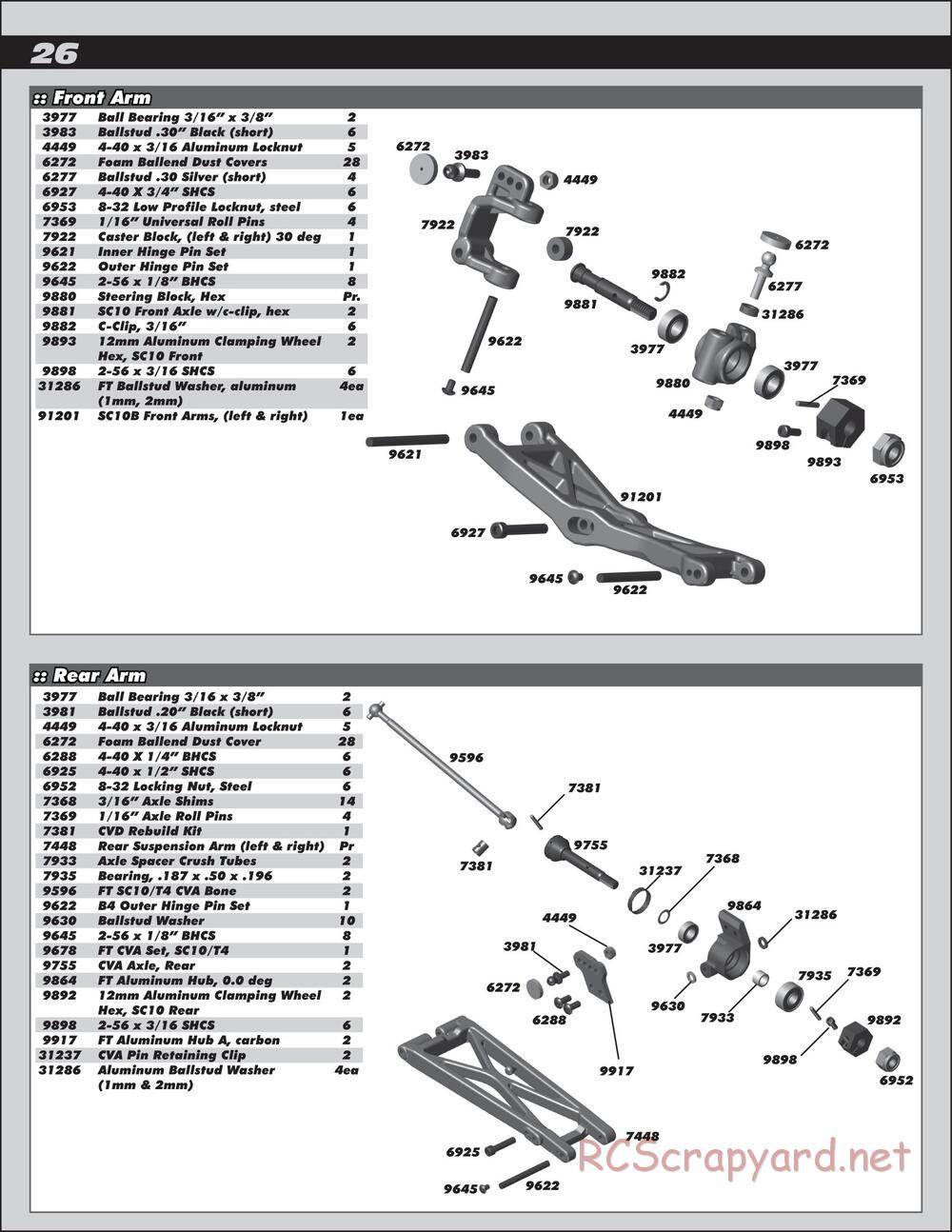 Team Associated - SC10.2 Factory Team - Manual - Page 26