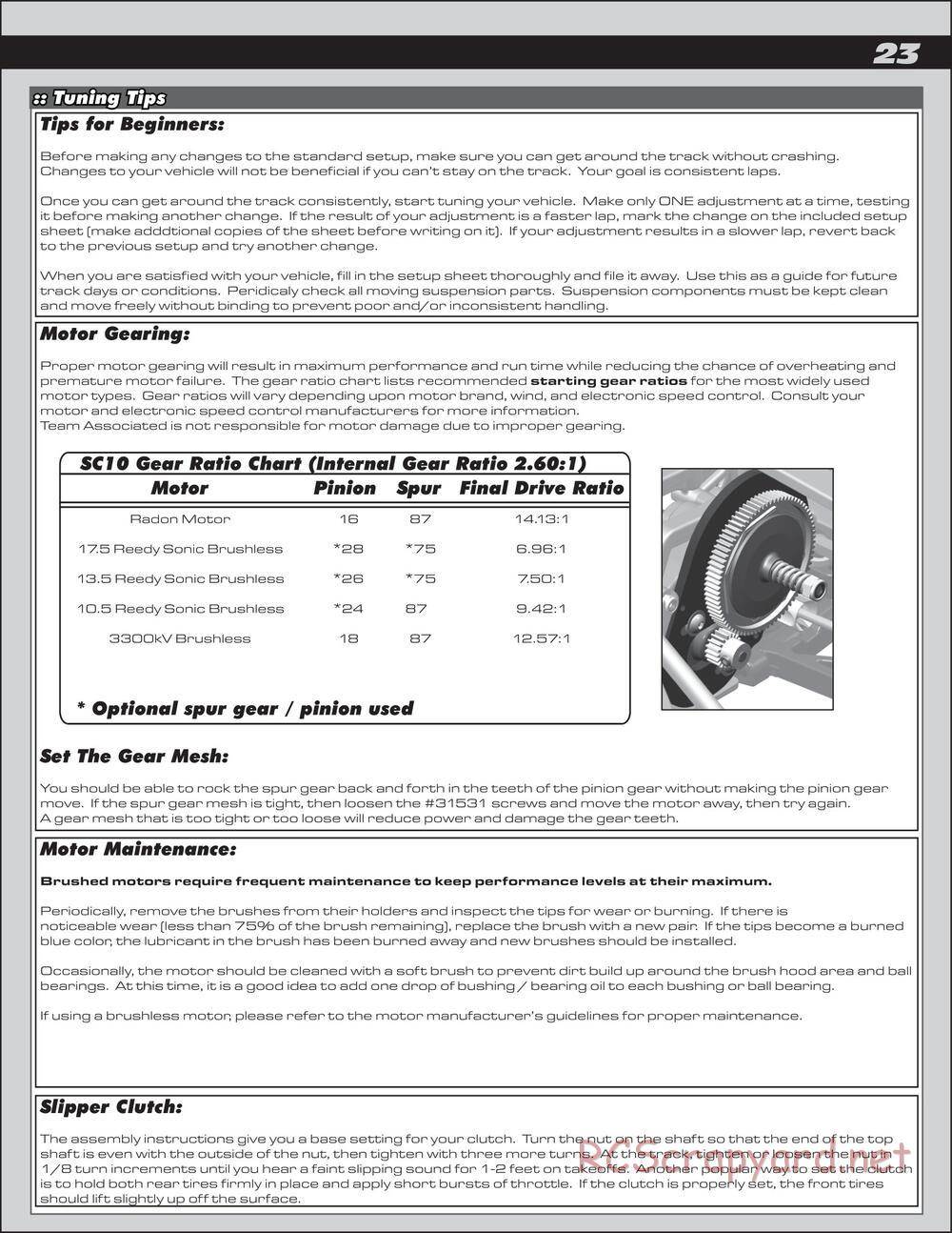 Team Associated - SC10.3 Lucas Oil - Manual - Page 23