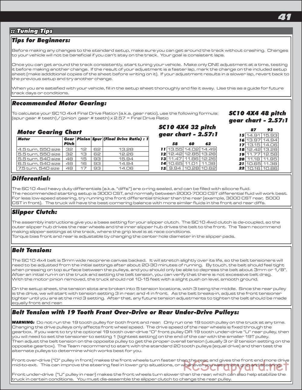 Team Associated - SC10 4x4 - Manual - Page 41