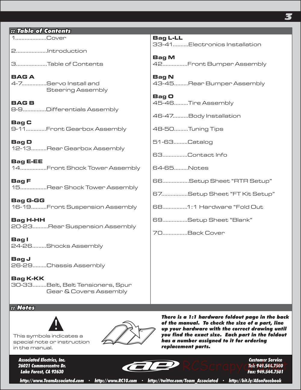 Team Associated - SC10 4x4 Factory Team - Manual - Page 3