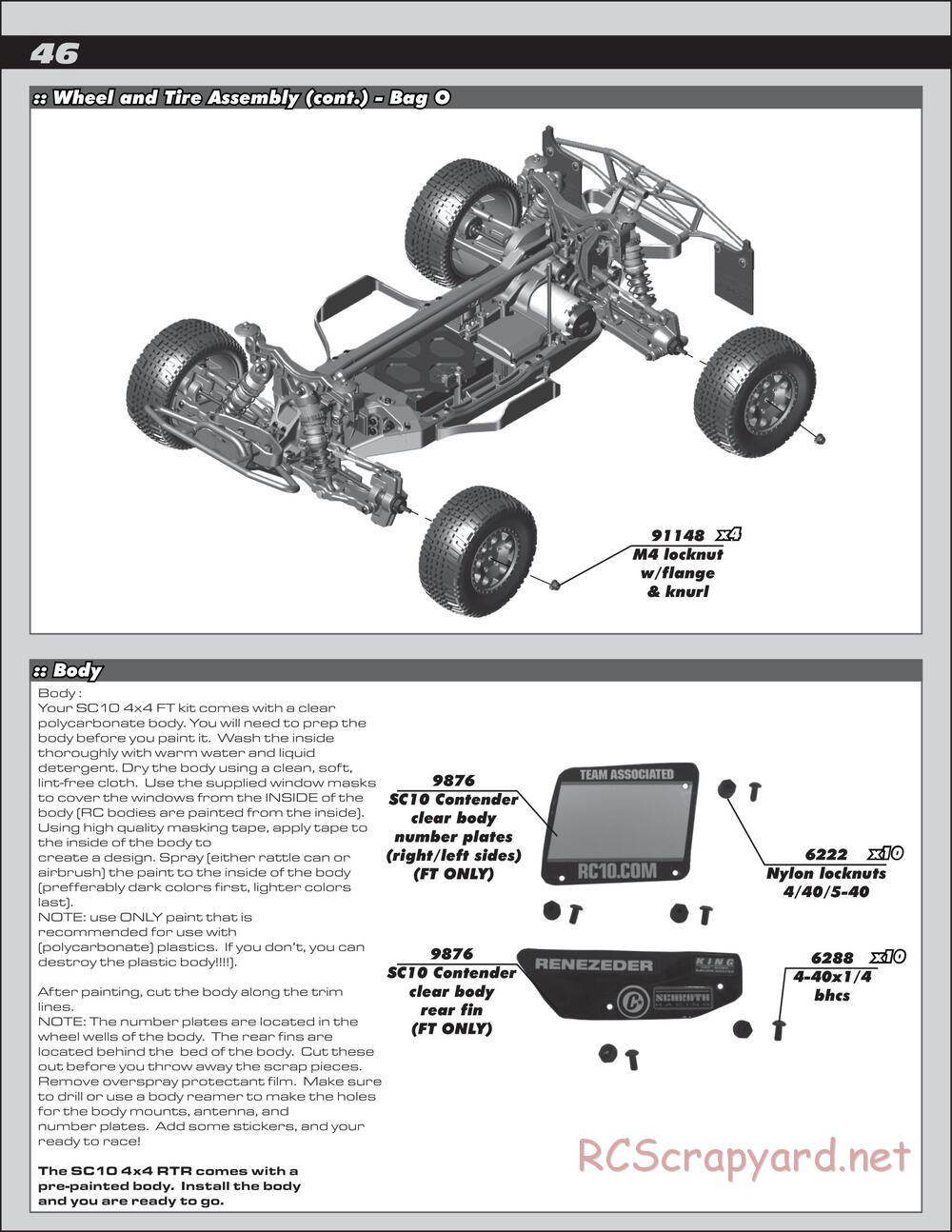 Team Associated - SC10 4x4 Factory Team - Manual - Page 46