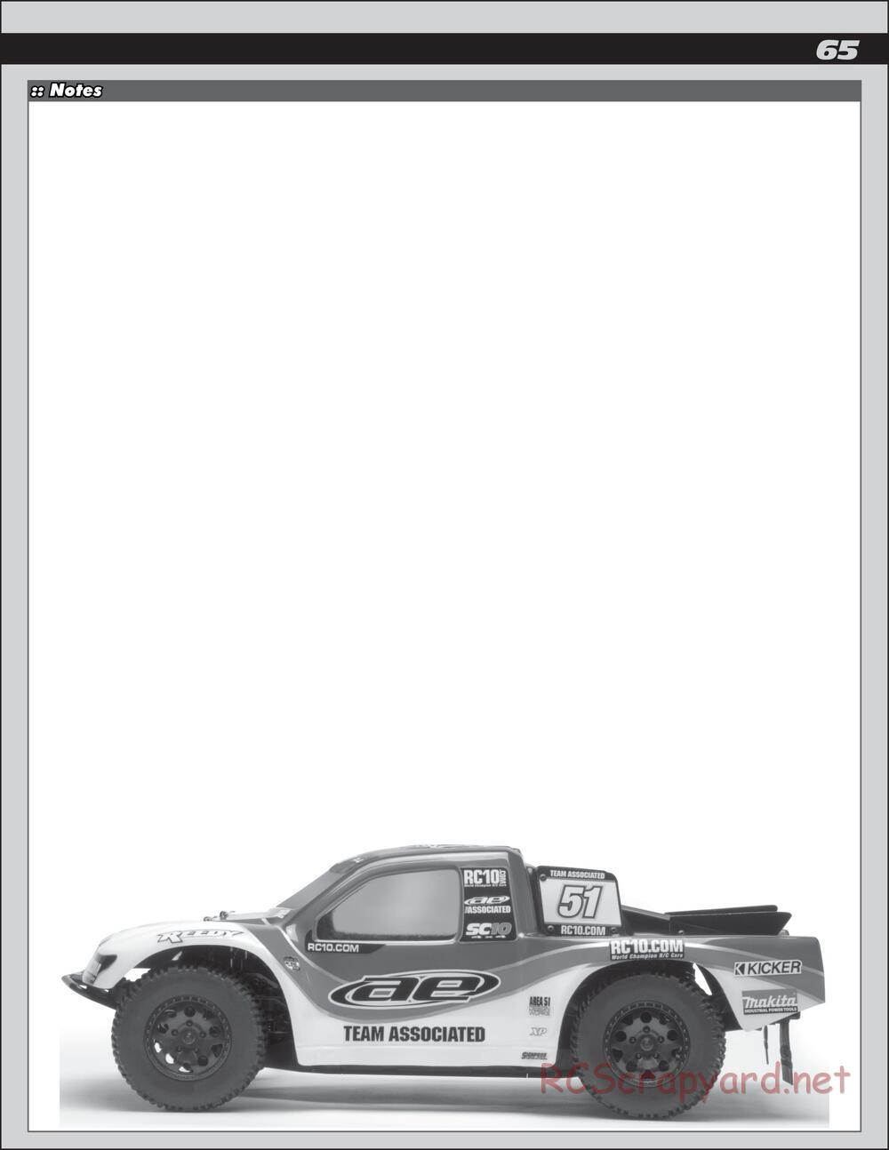 Team Associated - SC10 4x4 Factory Team - Manual - Page 65