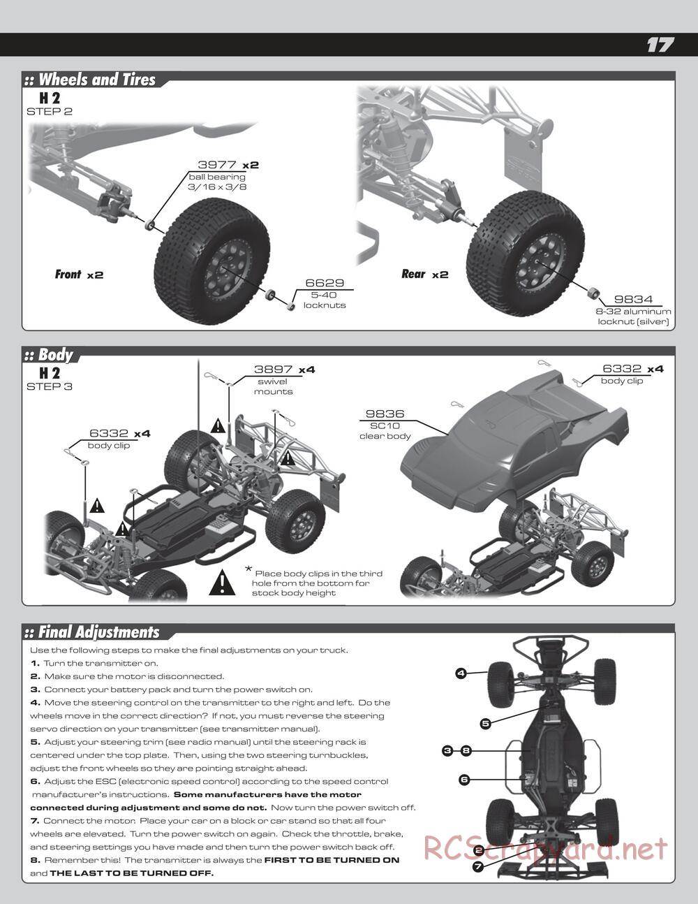 Team Associated - SC10 - Manual - Page 17