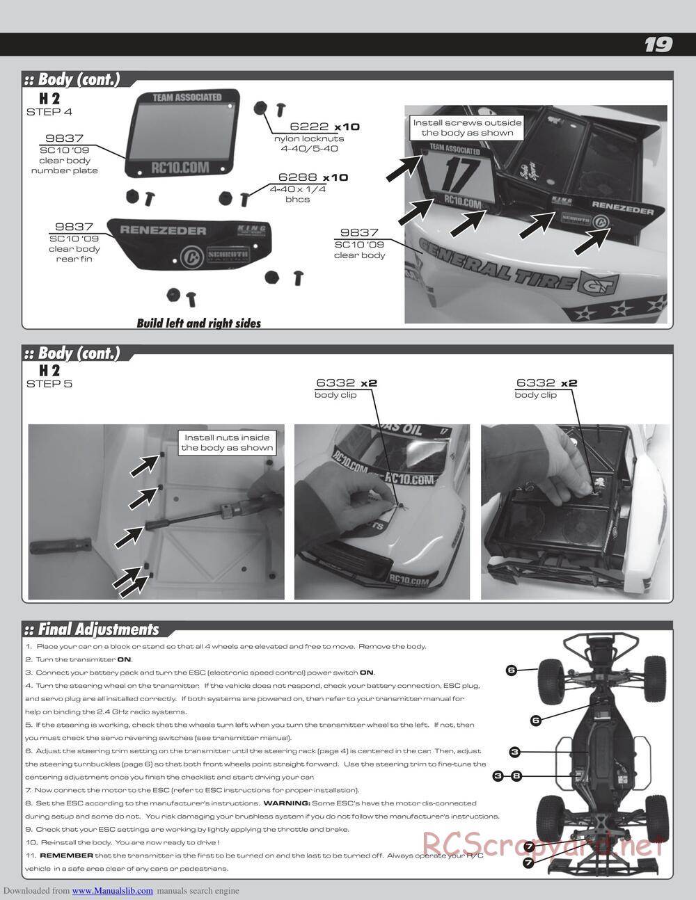 Team Associated - SC10 Factory Team - Manual - Page 19