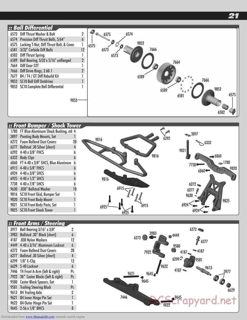 Team Associated - SC10 Factory Team - Manual - Page 21